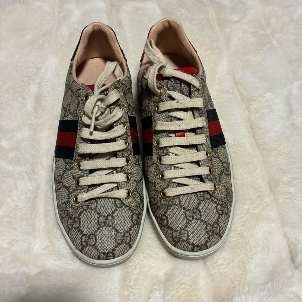 Gucci Beige and Red Men's Sneakers